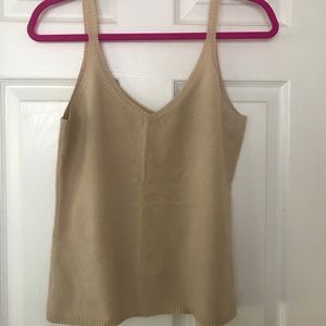 NWOT 100% Cashmere Tan Tank Top